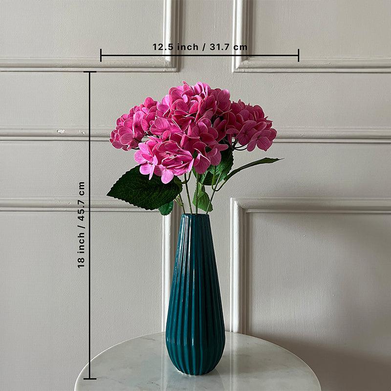 Faux Everlasting Hydrangea Flower Stick - Bright Pink media 4