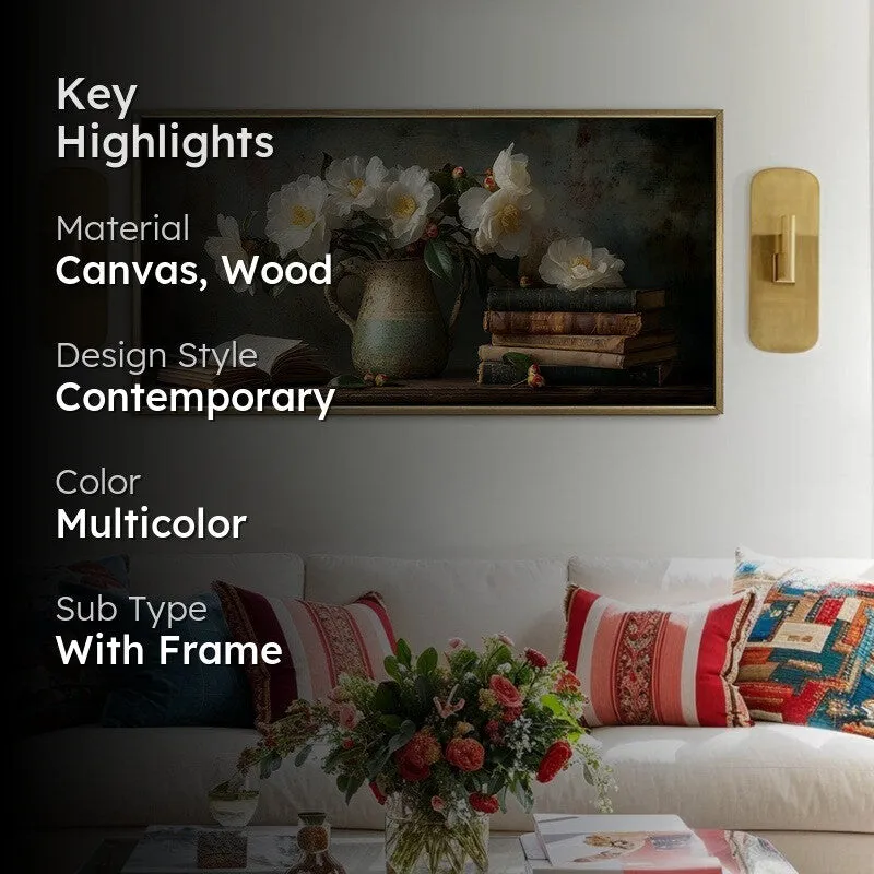 Pastel Hints Canvas Wall Painting With Frame media 2