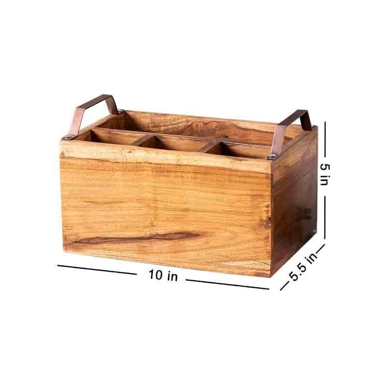 Cedar Cutlery Holder - Brown & Bronze media 6