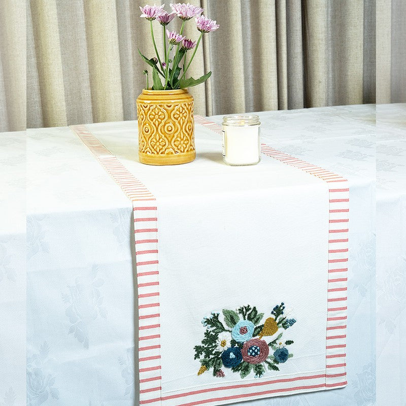 Bloom Vista Cotton Table Runner - 4 Seater