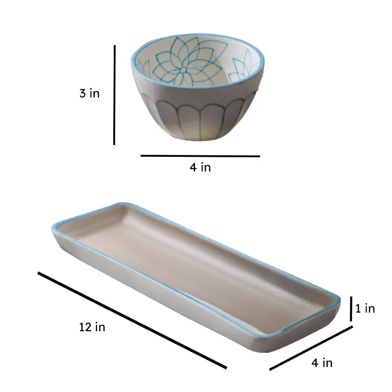 Ameira Snack Bowl With Tray - Four Piece Set media 6