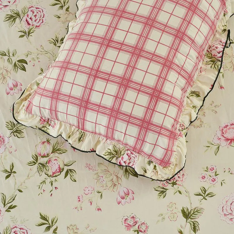 Korean Garden Floral Microfiber Bedsheet - 210 GSM media 5