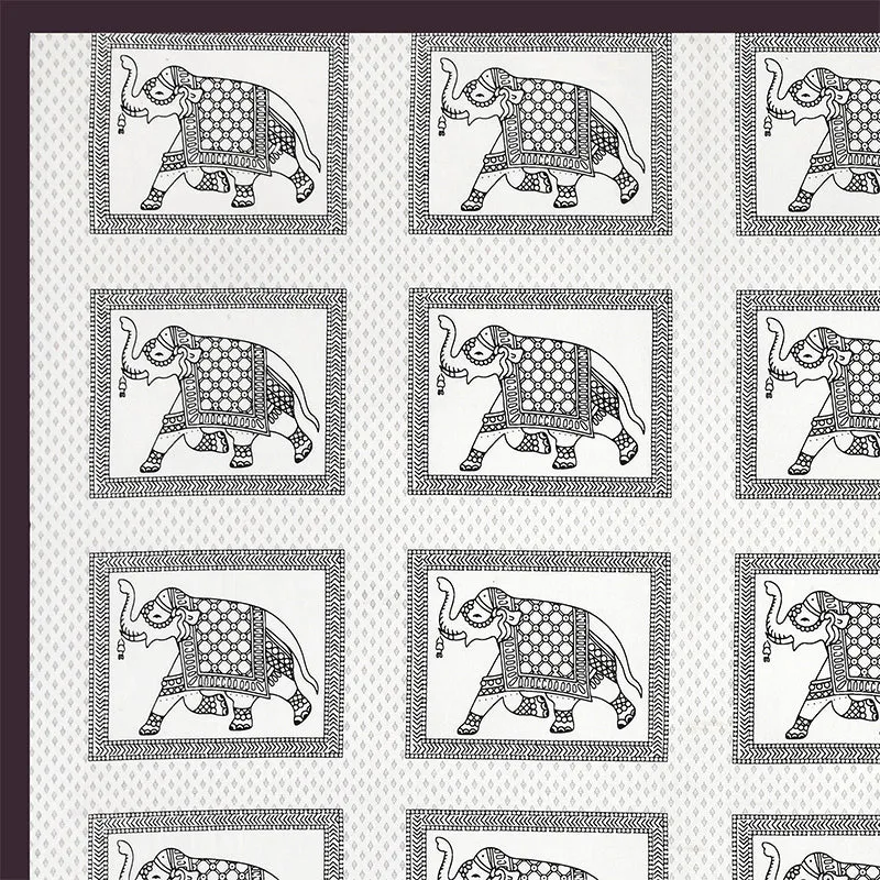 Gajraja Printed Cotton Bedsheet (Grey,Black) - 180 TC media 3