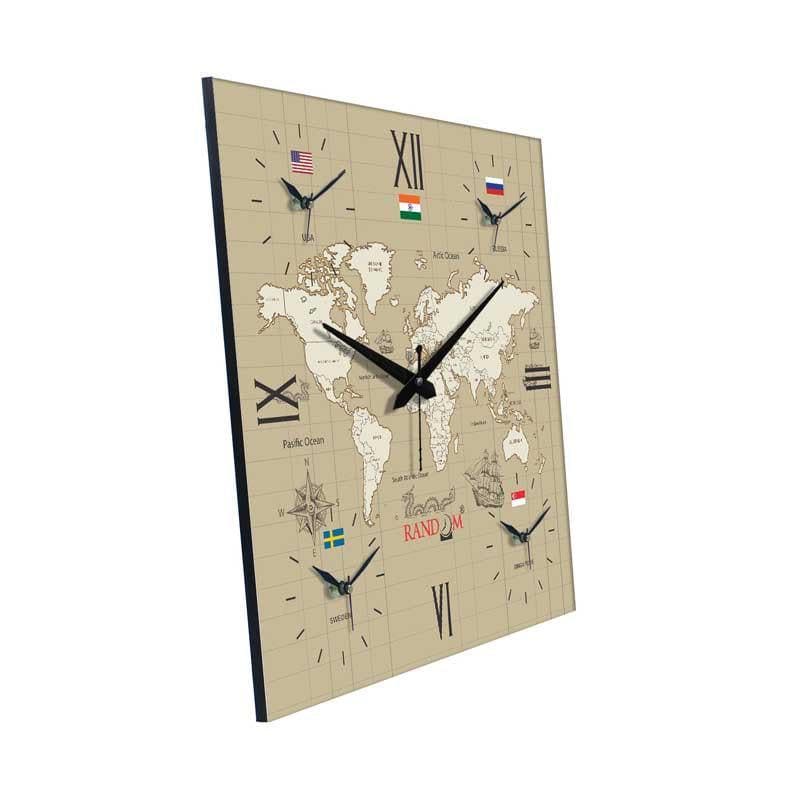 Around The World In 24 Hours Wall Clock - Beige media 4