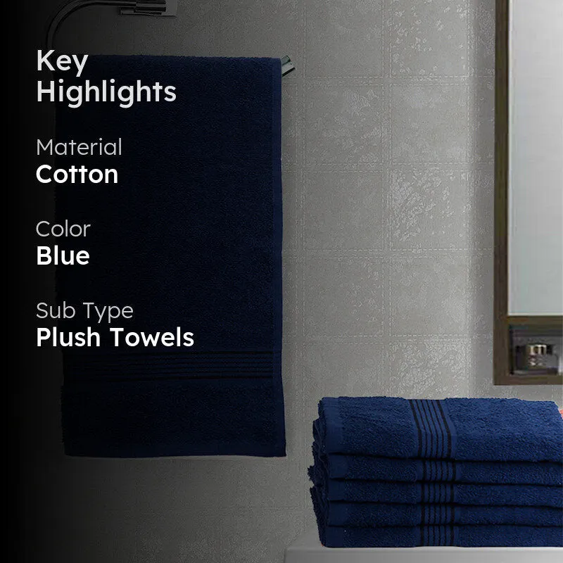 Eva Quick Dry Hand Towel (Navy Blue) - Set Of Six media 2