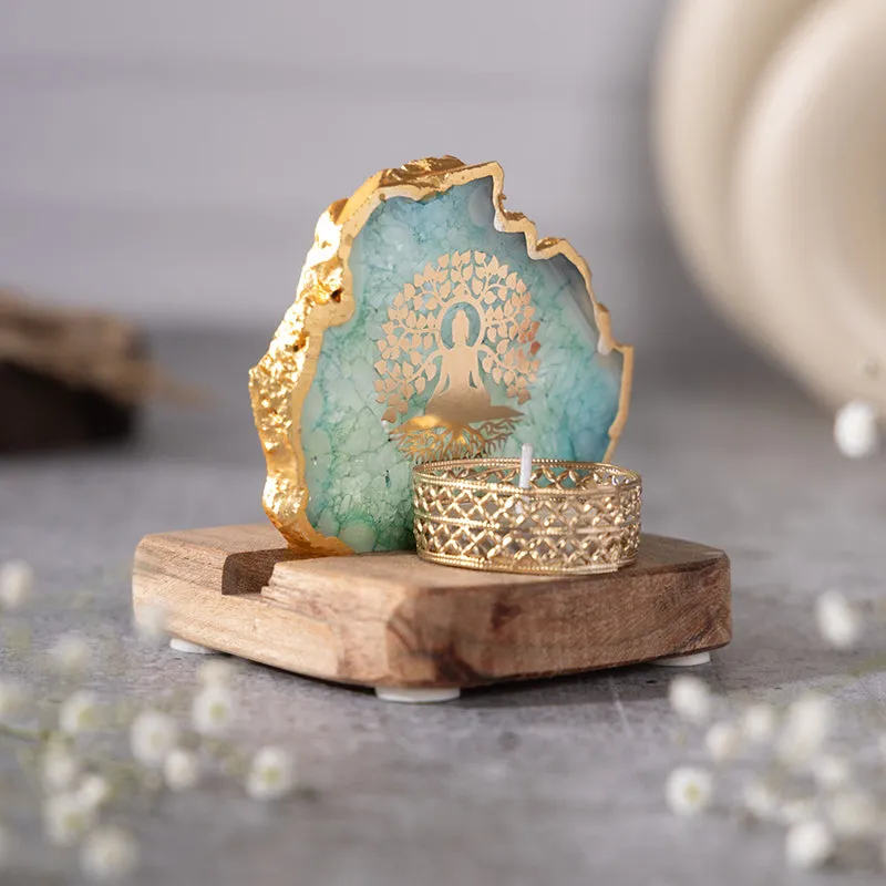 Life Tree Tea Light Holder - Blue media 1