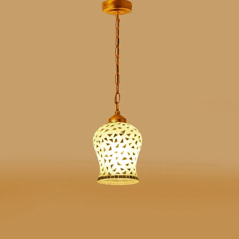 Mosaic Gild Metal & Glass Ceiling Lamp media 6