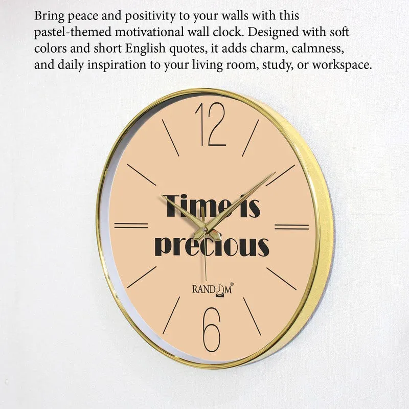 Time is Precious Round Analog Wall Clock - Peach media 6