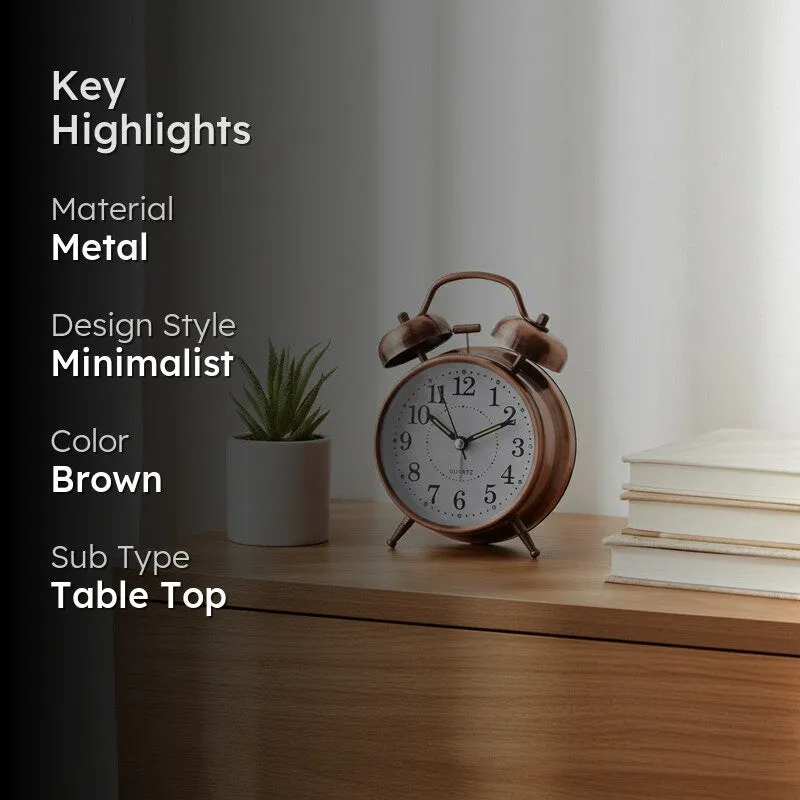 Tick Ease Round Metal Table Clock media 2