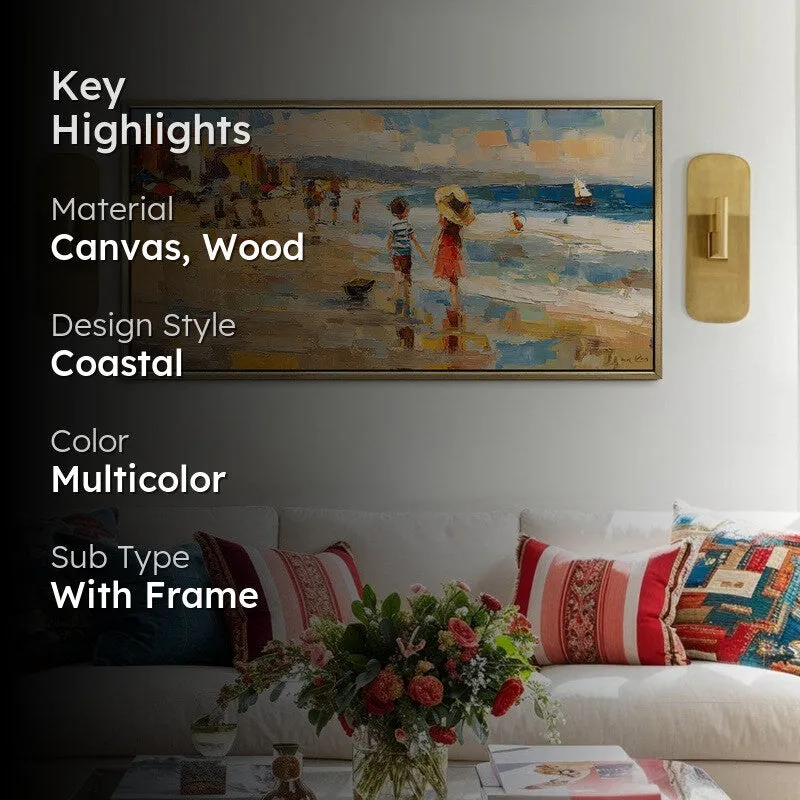 Golden Sand Canvas Wall Painting With Frame media 2