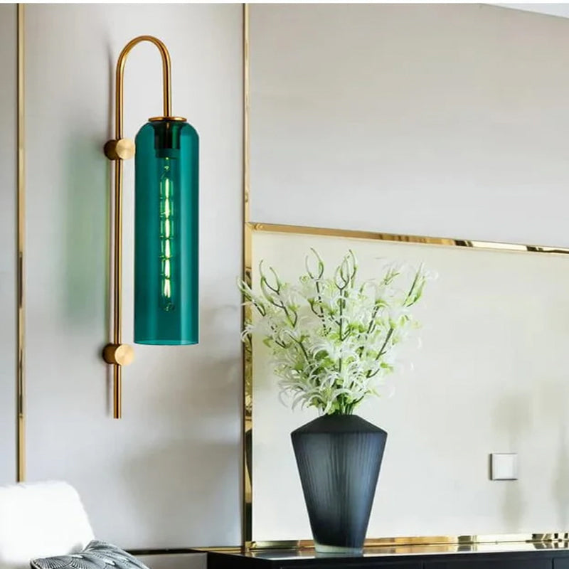 Loft Drop Metal & Glass Wall Lamp - Blue media 5
