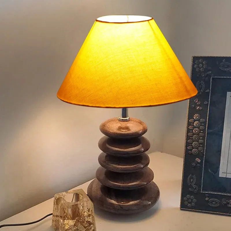 Luvora Cotton Table Lamp With Wooden Base - Yellow media 6