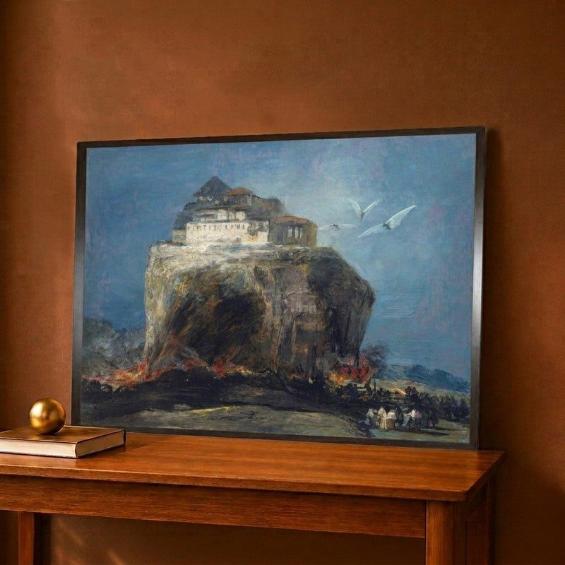 A City on a Rock 1850-75 Canvas Wall Painting - 12 x 9 Inches