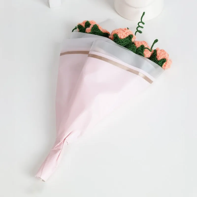 Crochet Handmade Decorative Rose Bouquet (Peach) - Set Of Six media 3