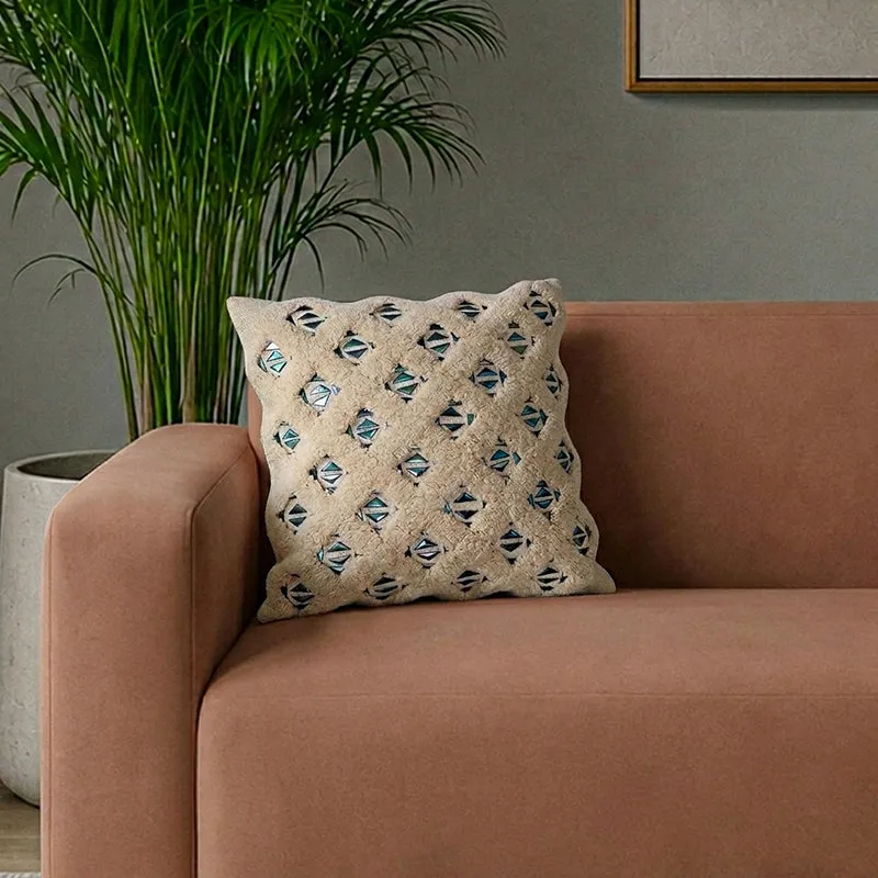 Dreva Tufted Cotton Cushion Cover - Beige media 1