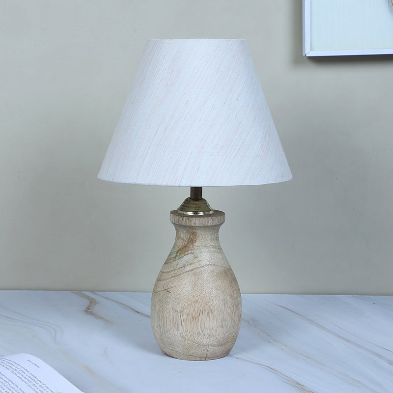 Truda Curve Solid Mango Wood Table Lamp - White image 3