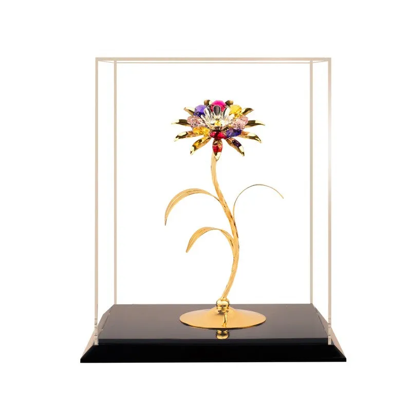 Golden Daisy Elegance 24K Gold Plated Mild Steel Showpiece (Multicolor) media 4