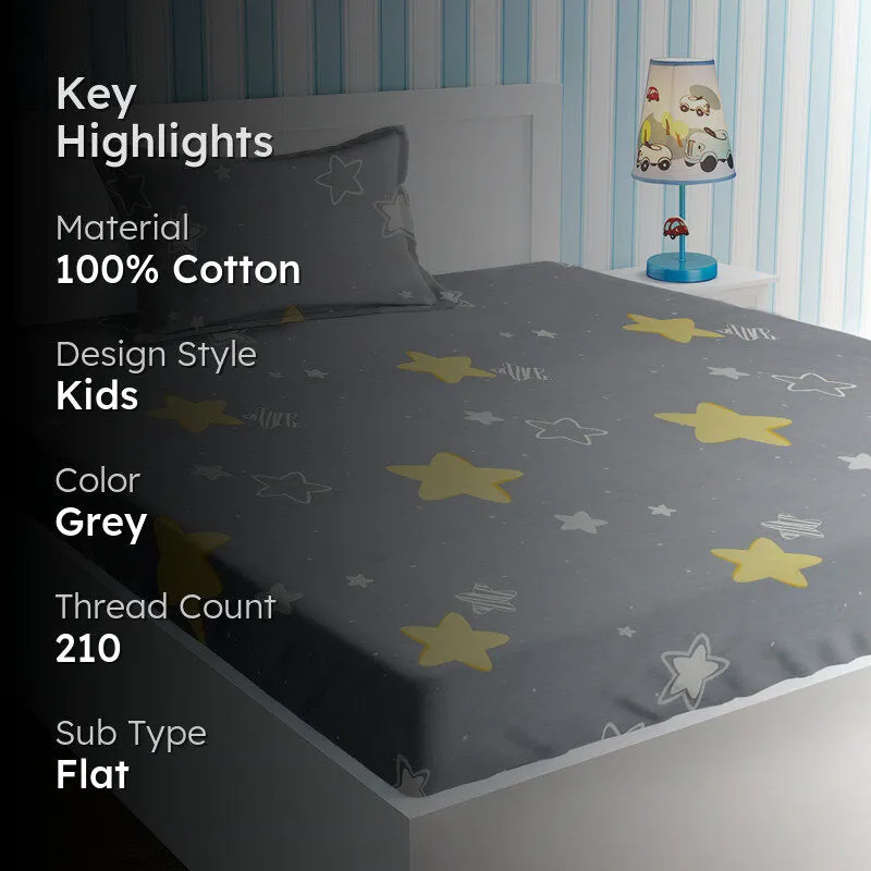 Golden Stars Kids Cotton Bedsheet - 210 TC media 2