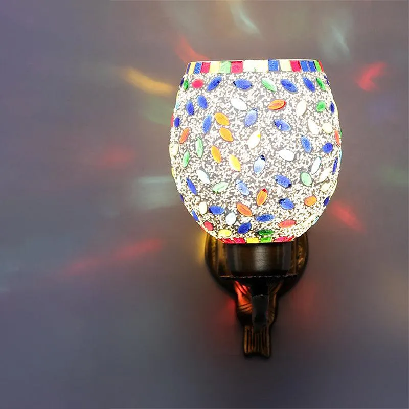 Aajwa Love Gleam Mosaic Glass & Metal Wall Lamp media 4