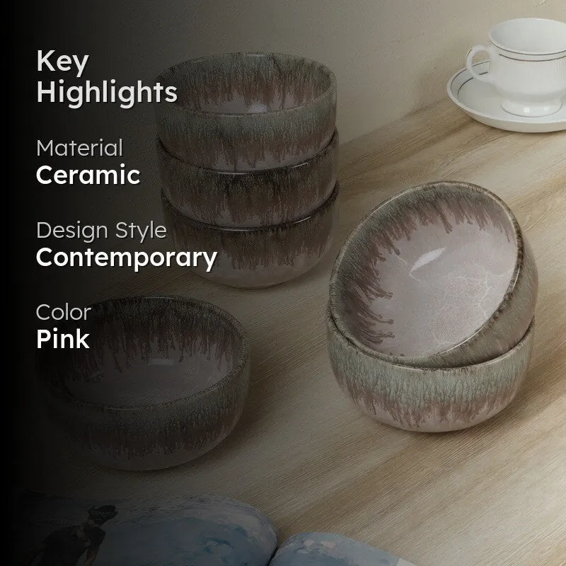 DailyBowl Snack Bowl (Pink,400 mL Each) - Set Of Six media 2