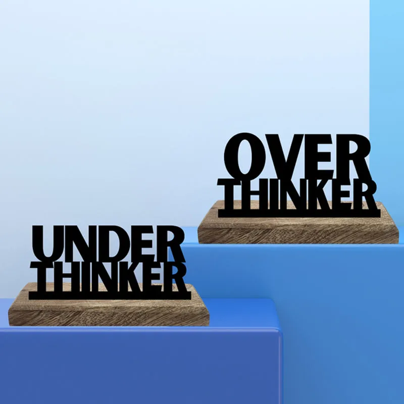 Overthinker & Underthinker Typography Showpiece - Set Of Two media 3