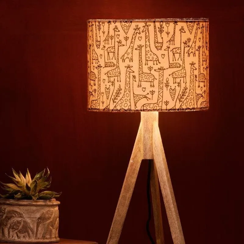 Tall Tales Tripod Fabric Table Lamp - Pink,Brown media 1