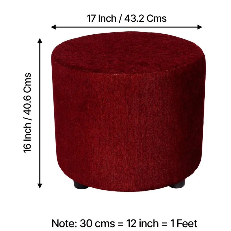 Mrixon Pine Wood Pouffe - Maroon media 8