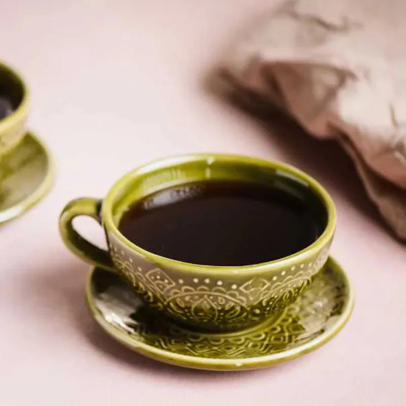 Aspensa Handmade Cup & Saucer - 400 ML media 4
