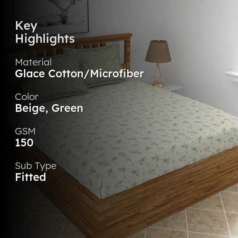Henri Floral Microfiber Microfiber Bedsheet - 150 GSM media 2
