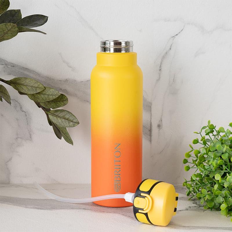 Hydro Chic Hot & Cold Thermos Water Bottle (Yellow & Orange) - 750 mL media 3
