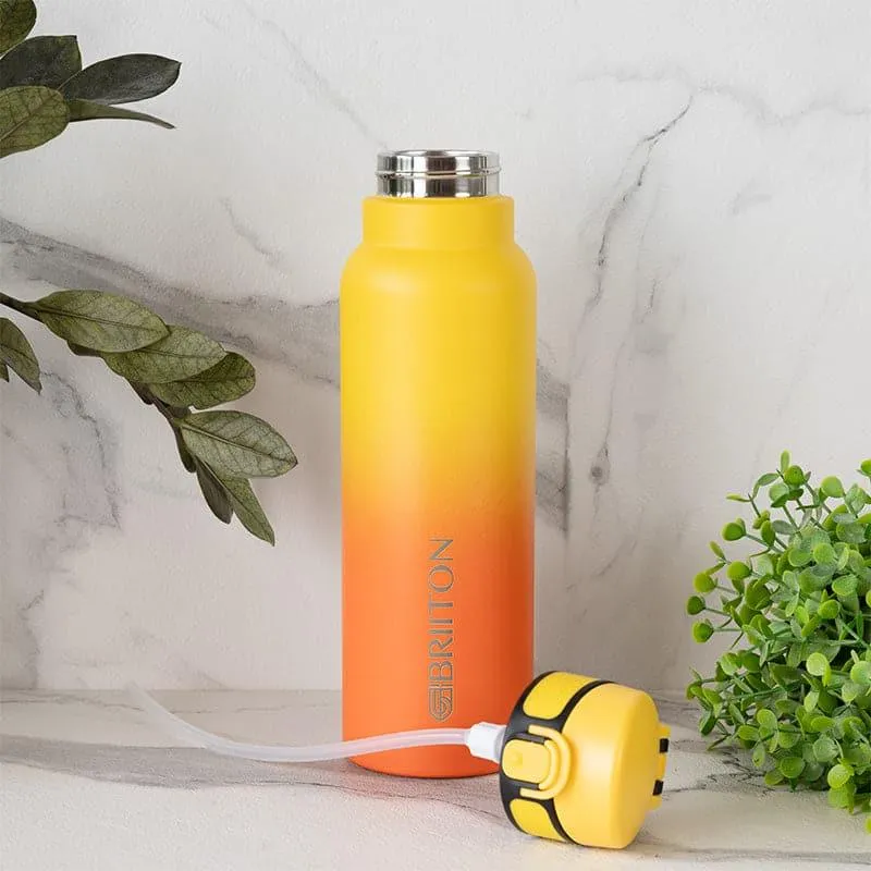 Hydro Chic Hot & Cold Thermos Water Bottle (Yellow & Orange) - 750 mL media 3