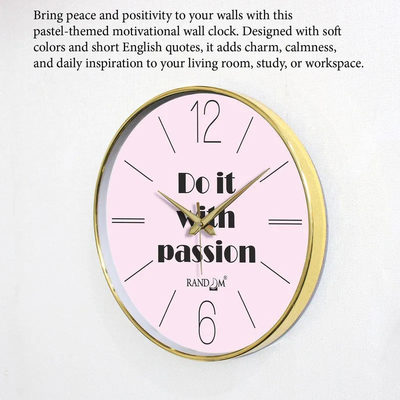 Do It With Passion Round Analog Wall Clock - Pink media 6