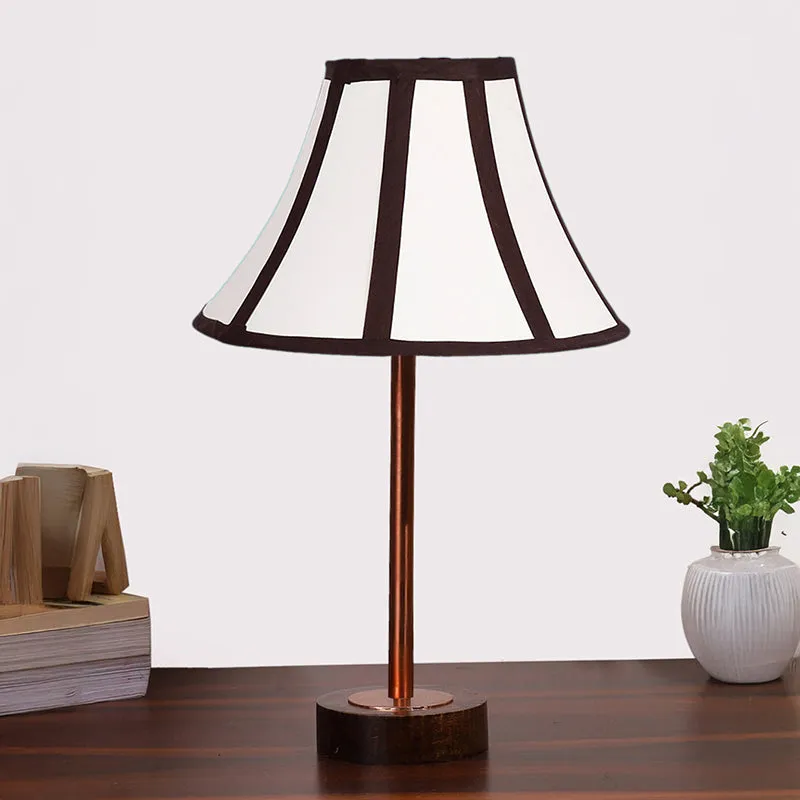 Stripra Rodin Wooden Table Lamp - White,Copper,Brown media 3