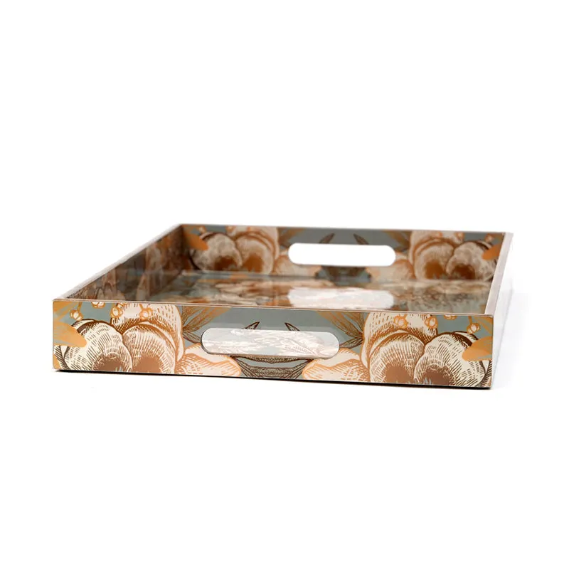 Golden Fleur Enamel Coated Serving Tray media 6