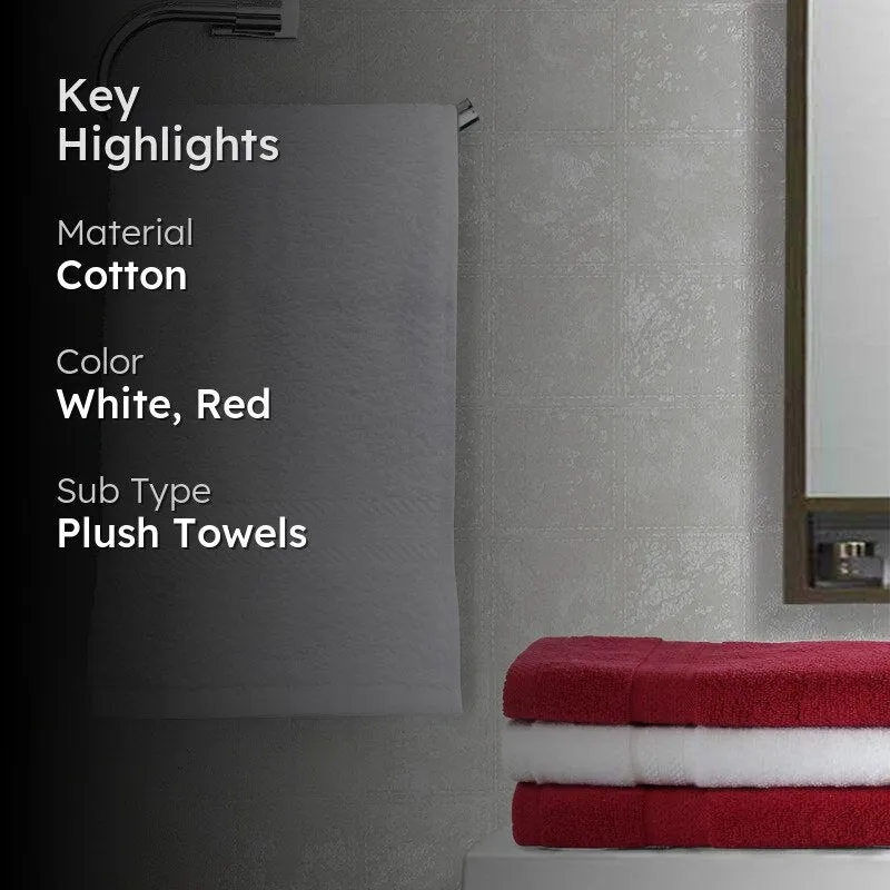 Miorah Hand Towel (White & Red) - Set Of Four media 2