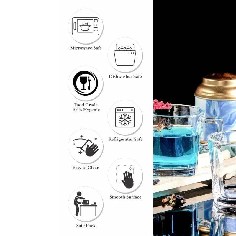 Moriss Glass Tea Cup (210 mL Each) - Set of Six media 6