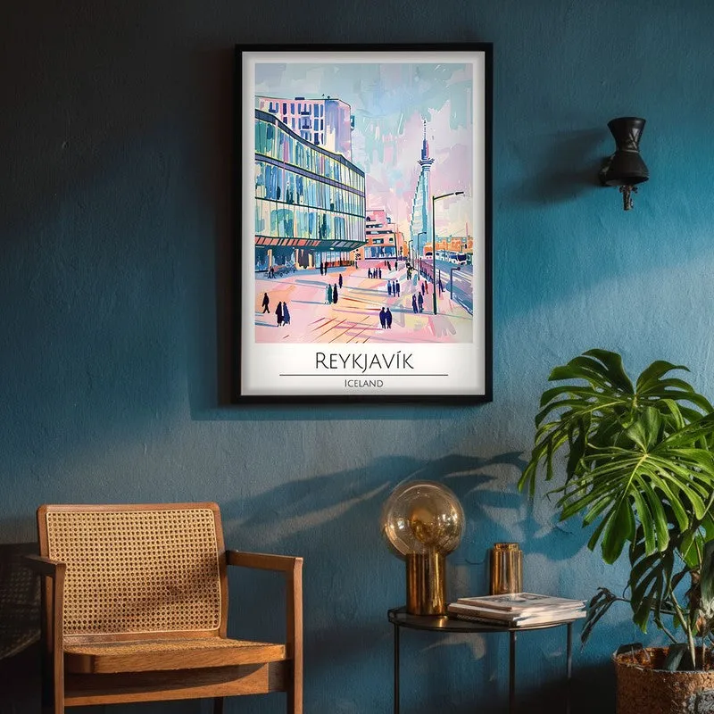Vintage Reykjavik Framed Canvas Wall Painting media 4