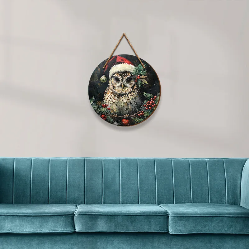 Hoot And Holly Festive MDF Wall Hanging media 4