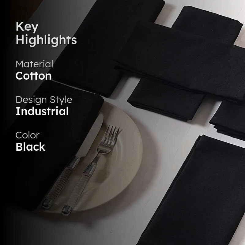 Swayam Essentially Black Table Napkin - Set Of Six media 2