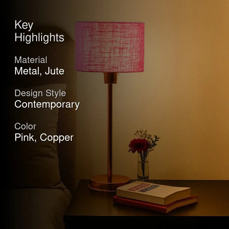 Kavira Velm Metal Table Lamp - Pink media 2