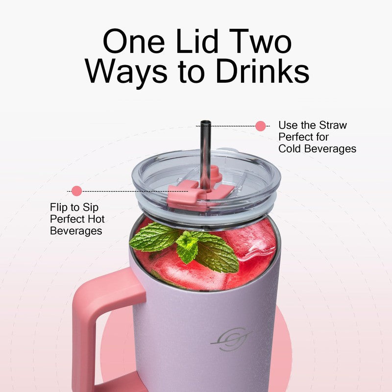 Solara Urban Chill Stainless Steel Tumbler (1200 ML) - Pink media 7