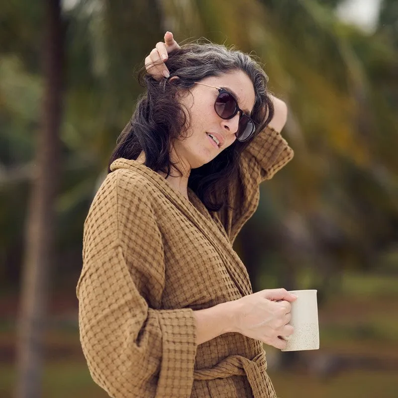 RelaxaWrap Bamboo Coton Bath Robe - Brown media 3