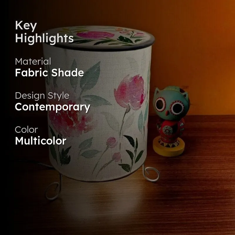 Nora Bloom Cylo Handpainted Fabric Table Lamp - Multicolor media 2