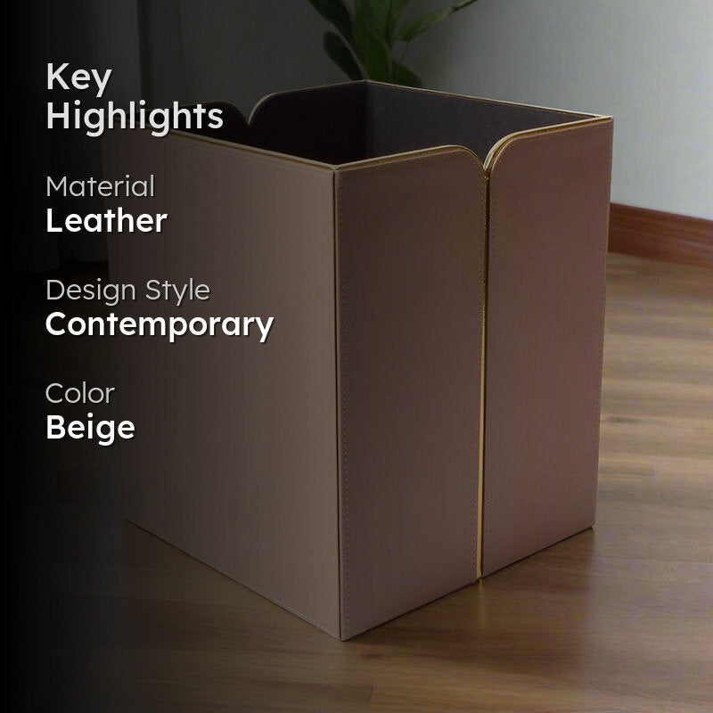 Ceastra Faux Leather Dust Bin - Beige media 2