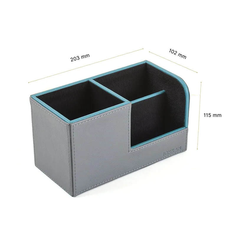 Tisca Faux Leather Desk Organizer - Grey media 9