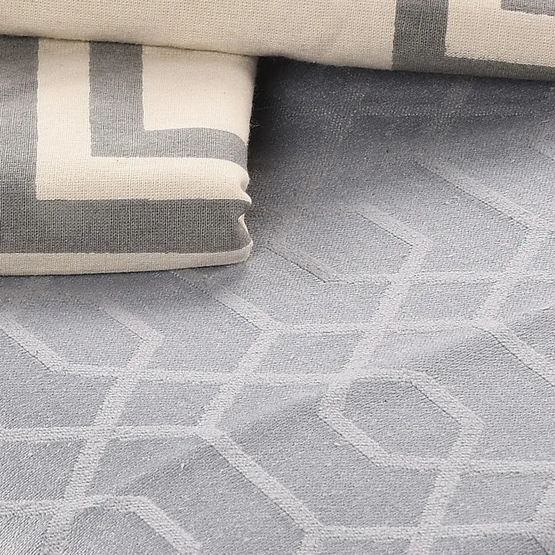 Grid Grace Cotton Bedsheet (Grey) - 150 TC media 5
