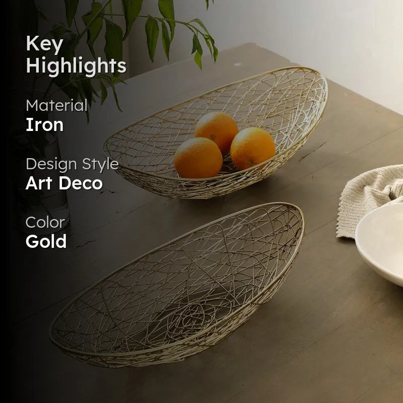Luciana Fruit Basket (Gold) - Set Of Two media 2