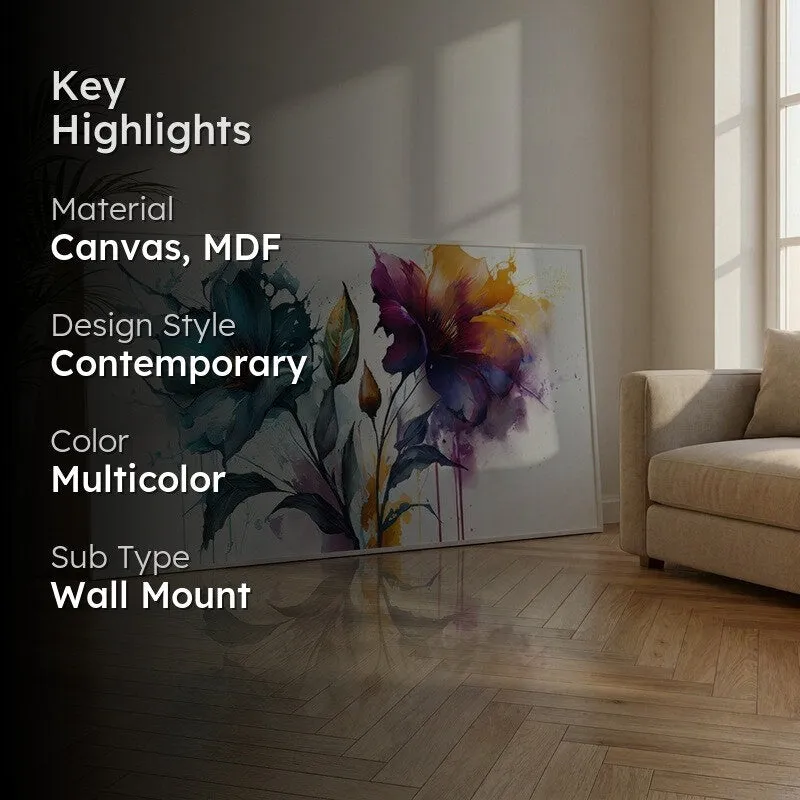 Prism Bloom Canvas Wall Painting With Frame media 2