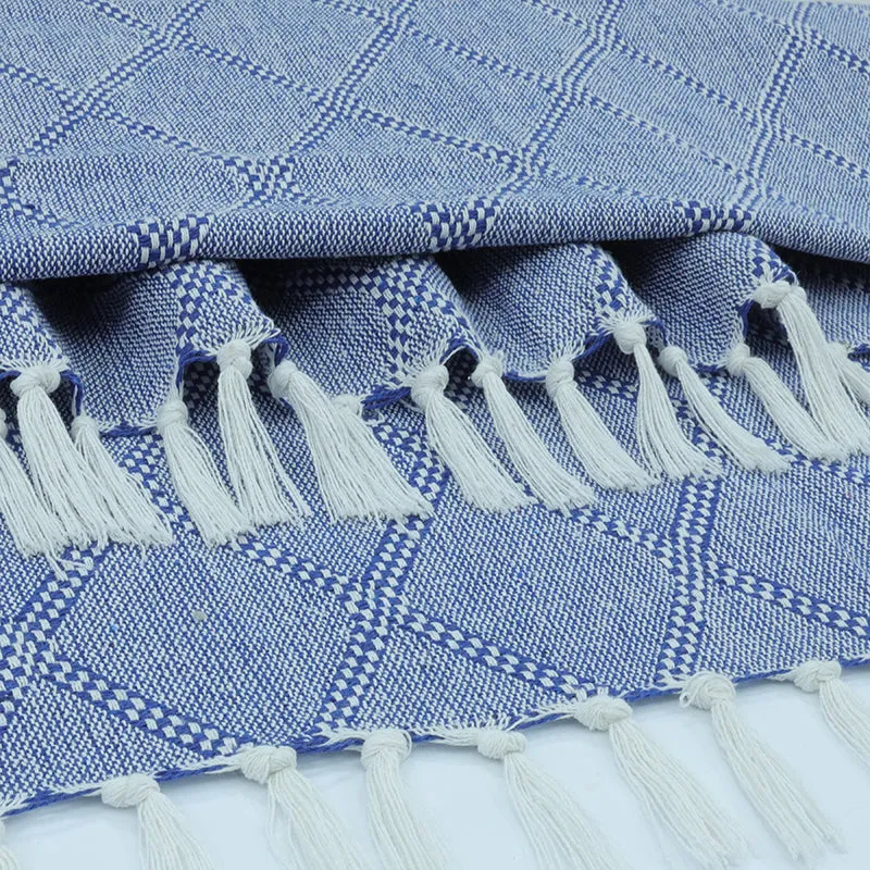 Aidra Geometric Cotton Throw - Blue media 5