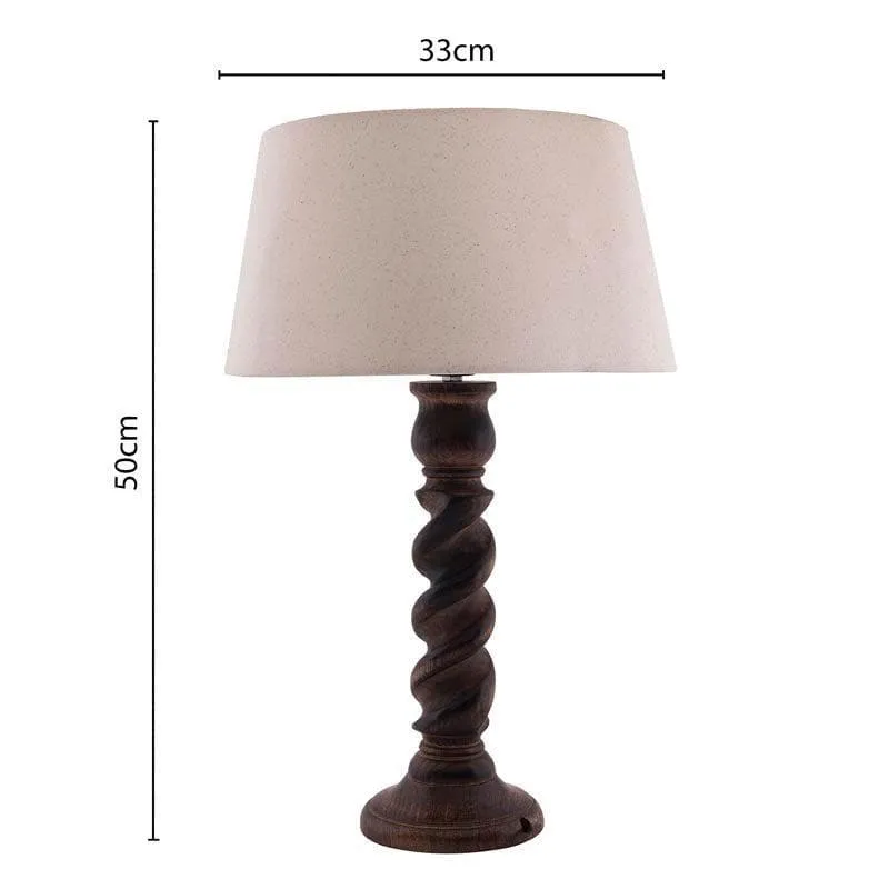 Aura Glimmer Fabric Table Lamp - Beige,Brown media 5